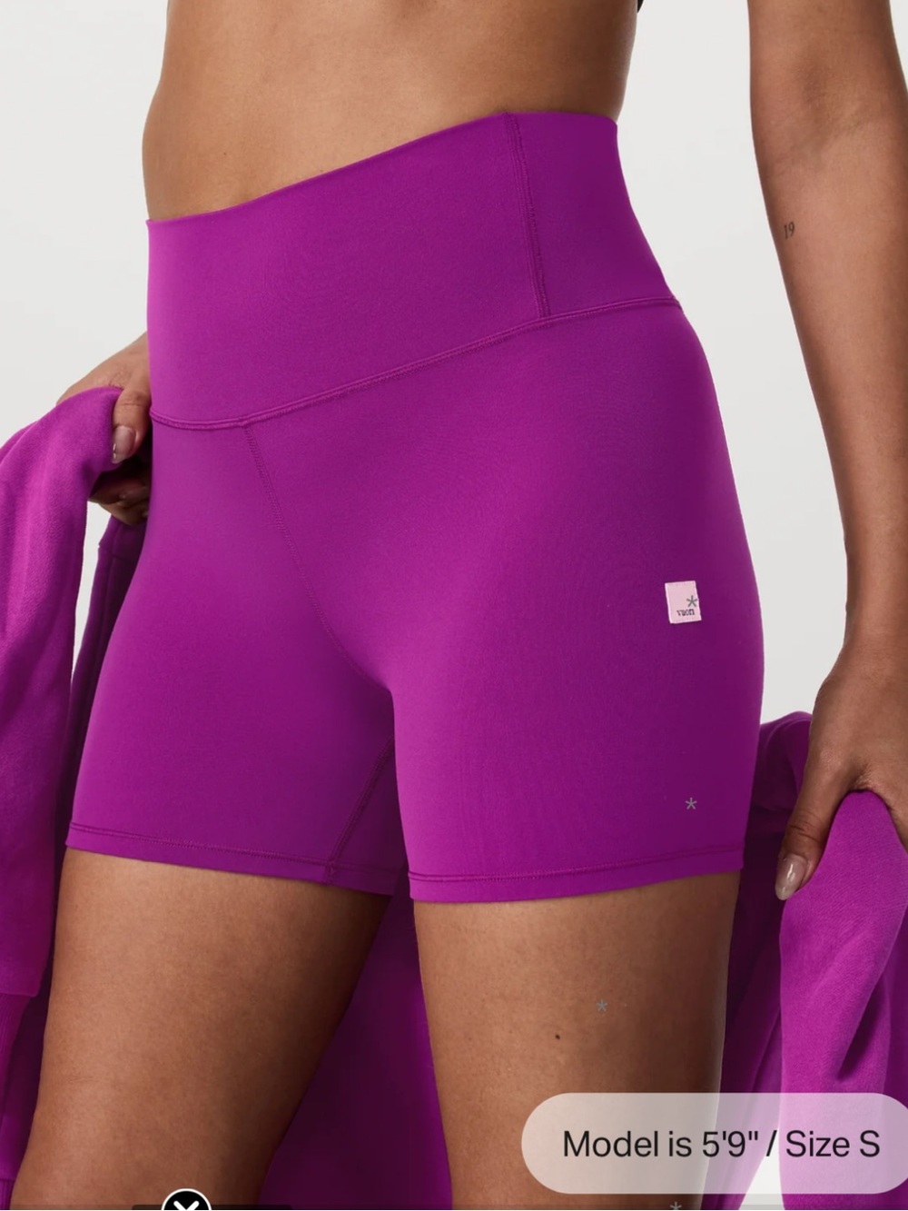 Vuori High-Waist Purple Bike Shorts